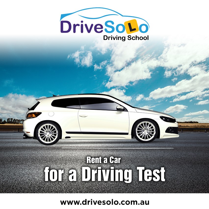 White car for rent for driving test in Perth - Drive Solo Driving School